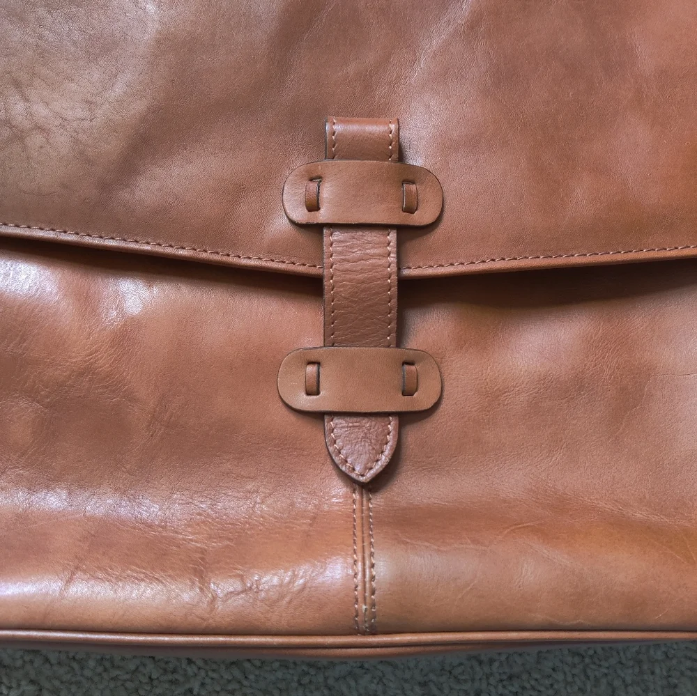 NEW The Old Angler Leather Messenger Bag
